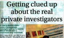 Surrey Advertiser reports on the work of a modern Surrey Private Investigator